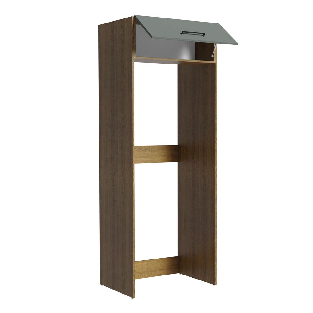 Porta Geladeira Armário de Cozinha 1 Porta Basculante Rustic/Cinza Agata Madesa