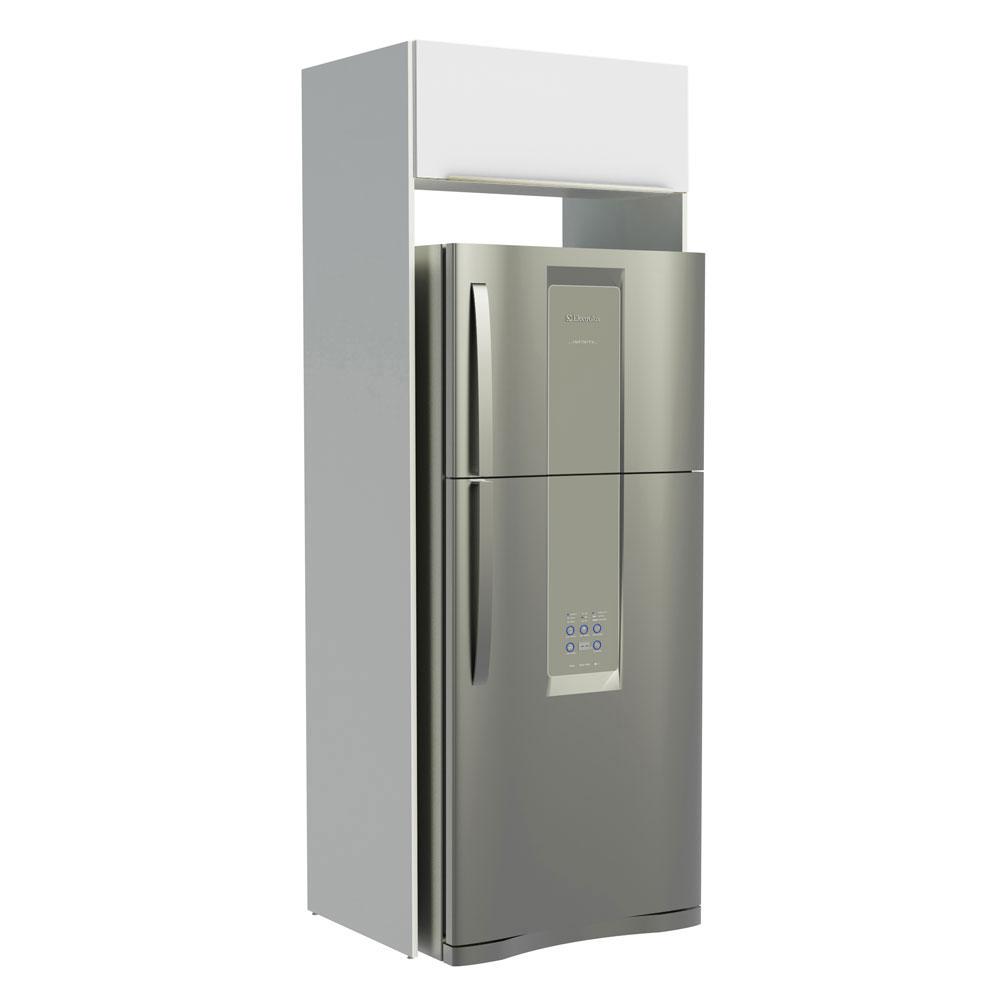 Porta-Geladeira Madesa Lux 1 Porta Basculante - Branco/Branco Veludo