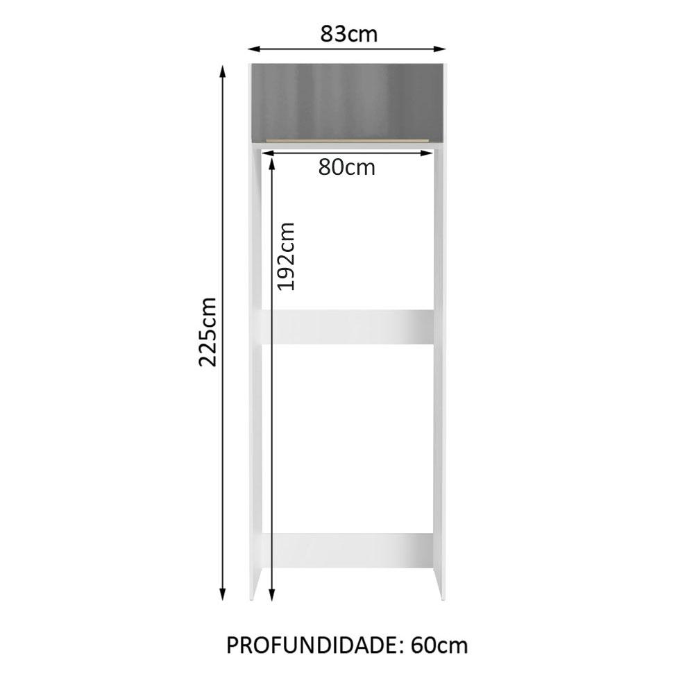 Porta Geladeira Madesa Lux 1 Porta Basculante - Branco/Cinza