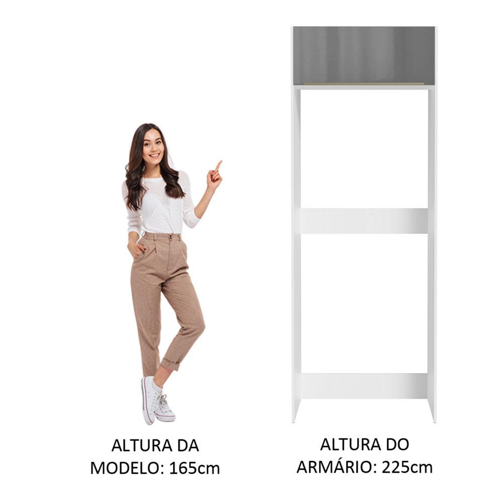 Porta Geladeira Madesa Lux 1 Porta Basculante - Branco/Cinza
