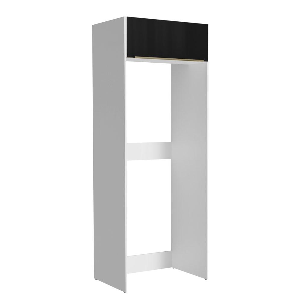 Porta Geladeira Madesa Lux 1 Porta Basculante - Branco/Preto