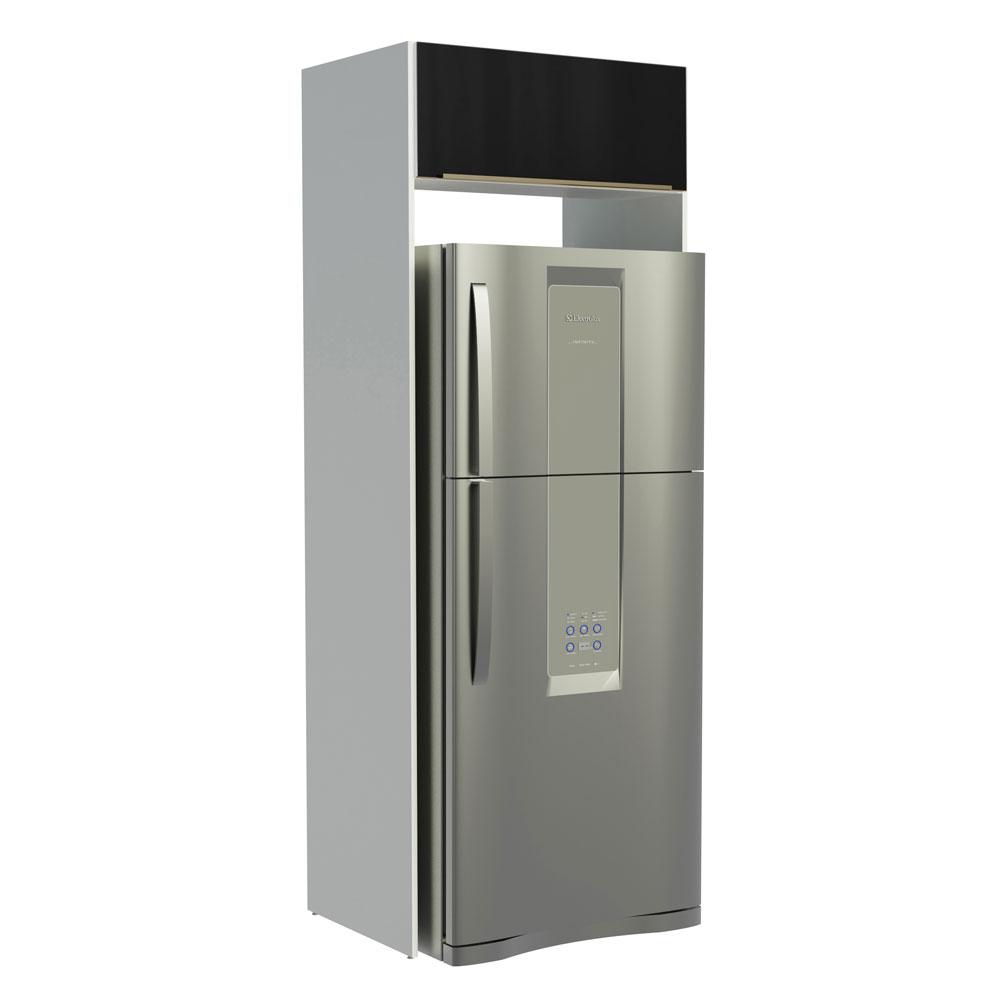 Porta Geladeira Madesa Lux 1 Porta Basculante - Branco/Preto