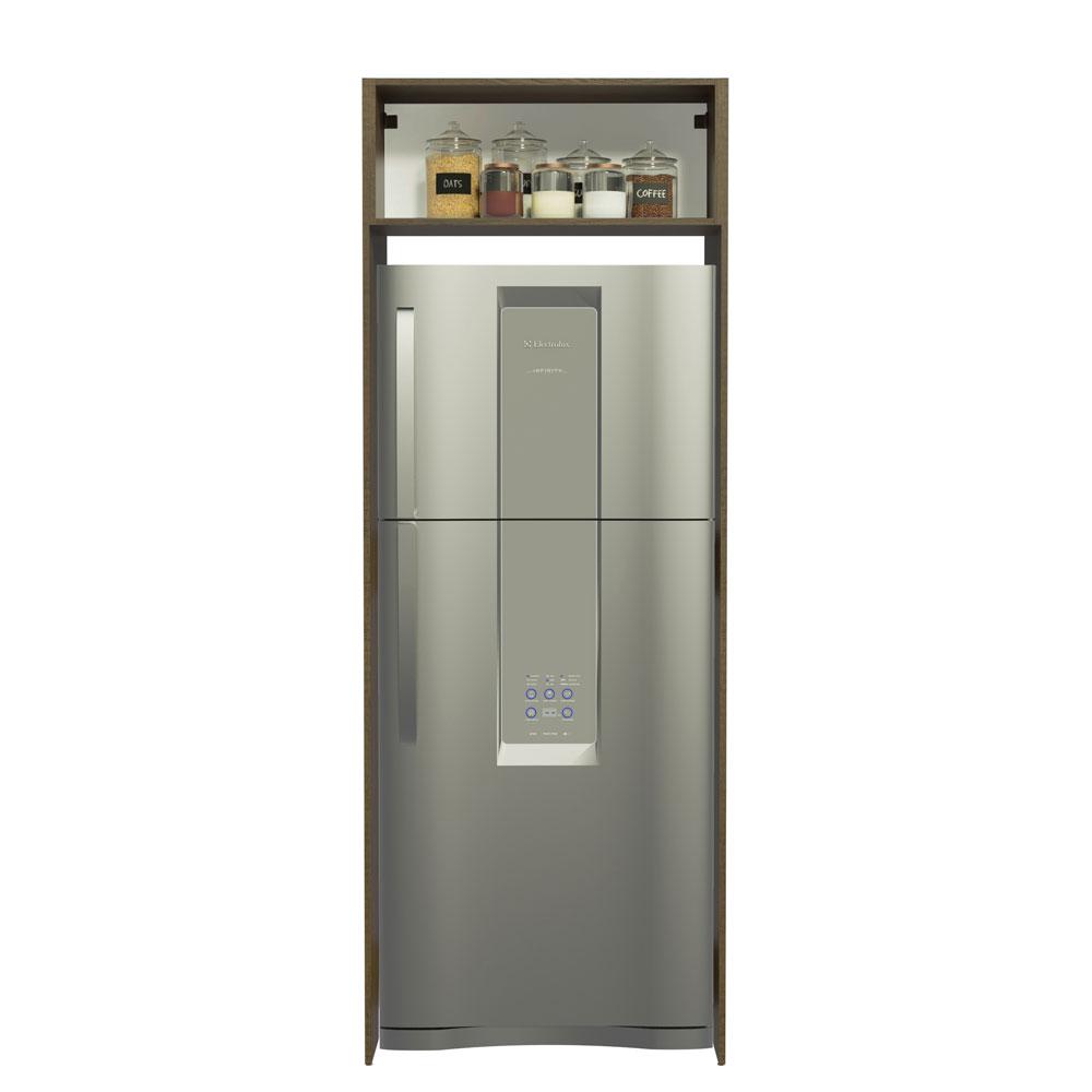 Porta-Geladeira Madesa Lux 1 Porta Basculante - Rustic/Branco Veludo