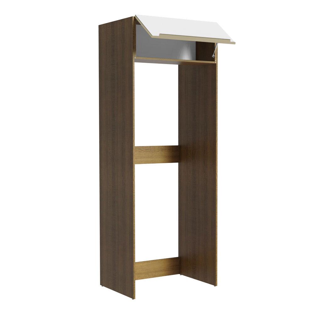 Porta-Geladeira Madesa Lux 1 Porta Basculante - Rustic/Branco Veludo