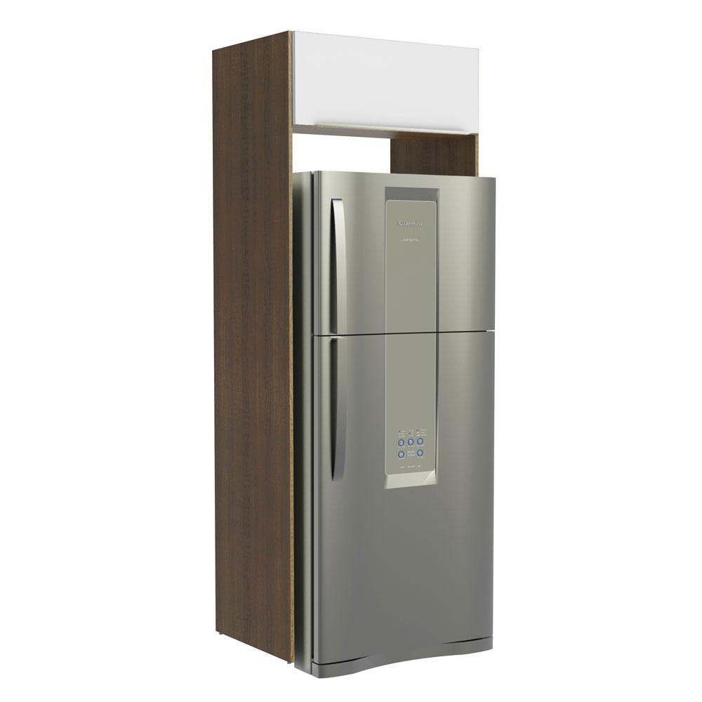 Porta-Geladeira Madesa Lux 1 Porta Basculante - Rustic/Branco Veludo