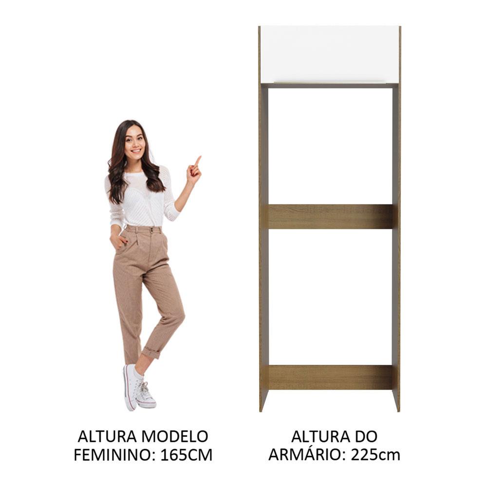 Porta-Geladeira Madesa Lux 1 Porta Basculante - Rustic/Branco Veludo
