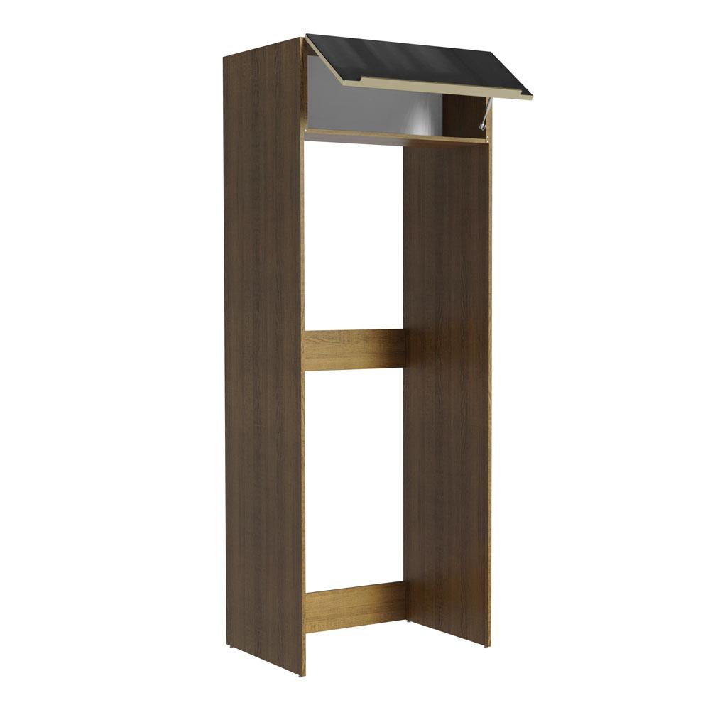 Porta Geladeira Madesa Lux 1 Porta Basculante - Rustic/Preto