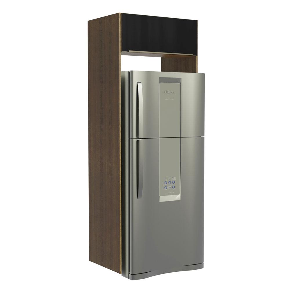 Porta Geladeira Madesa Lux 1 Porta Basculante - Rustic/Preto