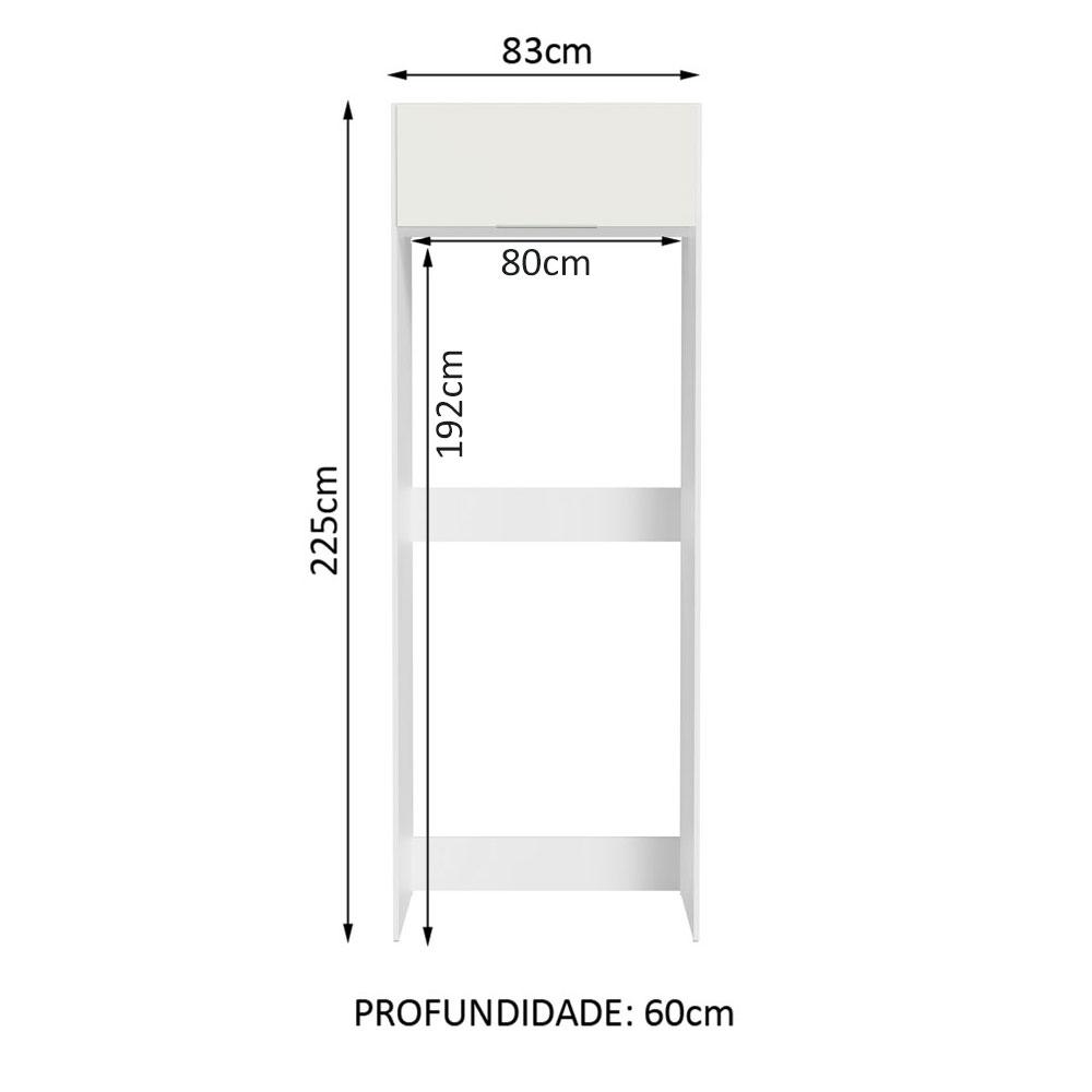 Porta Geladeira Madesa Stella 1 Porta Basculante - Branco