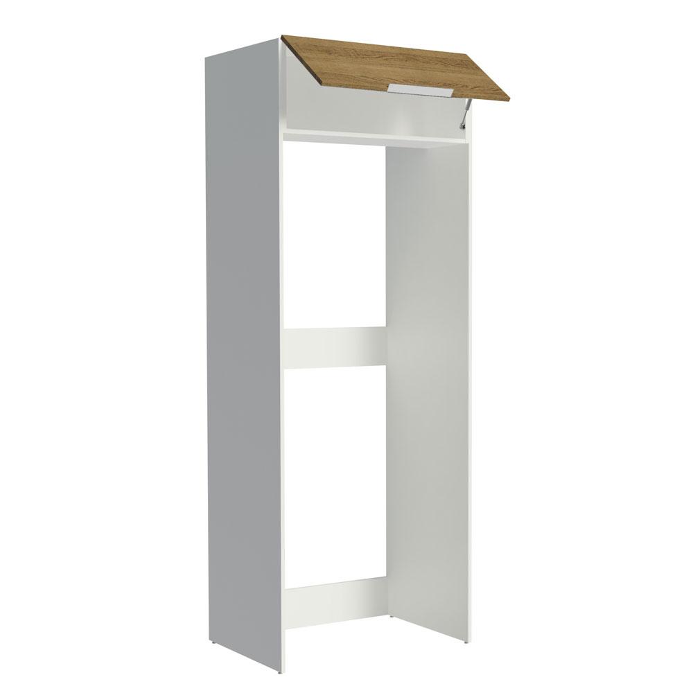 Porta Geladeira Madesa Stella 1 Porta Basculante - Branco/Rustic