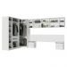 Quarto Completo Casal de Canto 580 cm com Mesa de Cabeceira Branco Neo Madesa