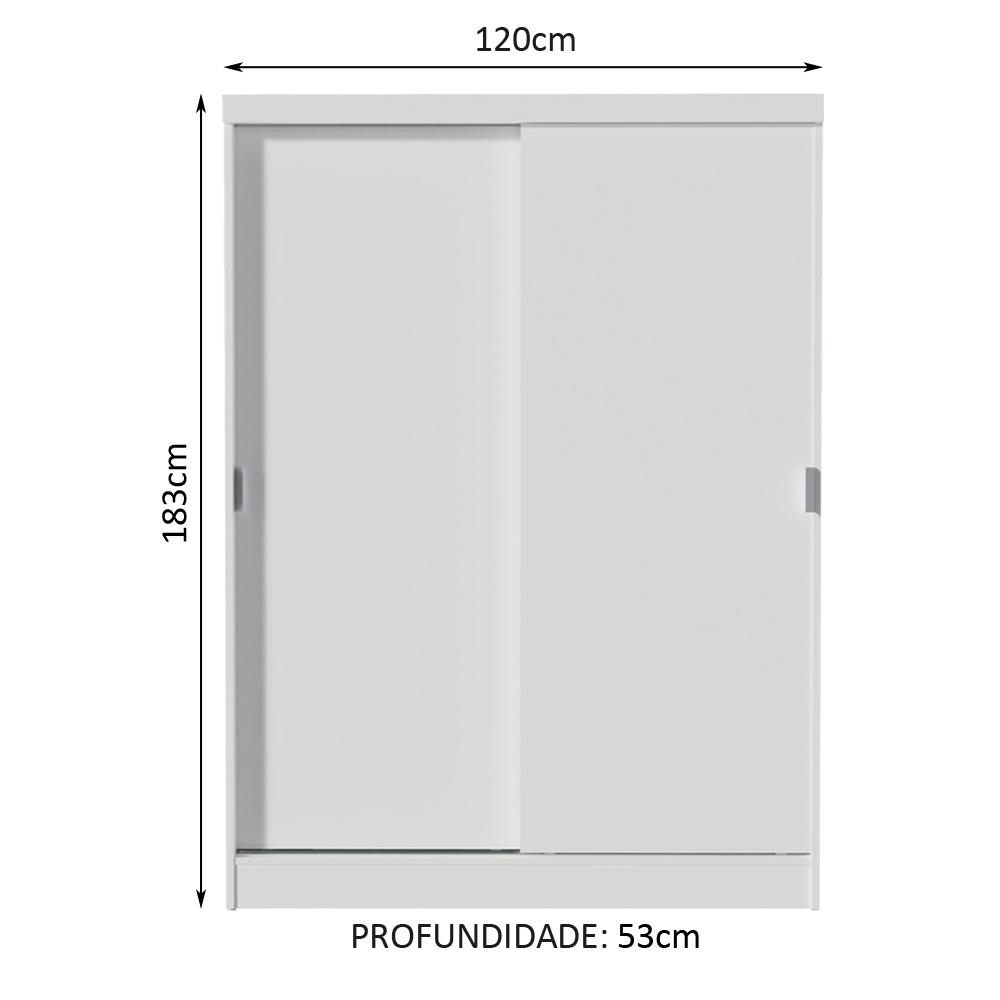 Quarto Completo com Guarda Roupa Luke e Cabeceira com 2 Mesas Laterais Madesa - Branco