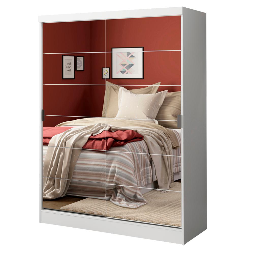 Quarto Completo com Guarda Roupa Luke e Cabeceira com 2 Mesas Laterais Madesa - Branco