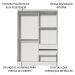 Quarto Completo com Guarda Roupa Luke e Cabeceira com 2 Mesas Laterais Madesa - Branco