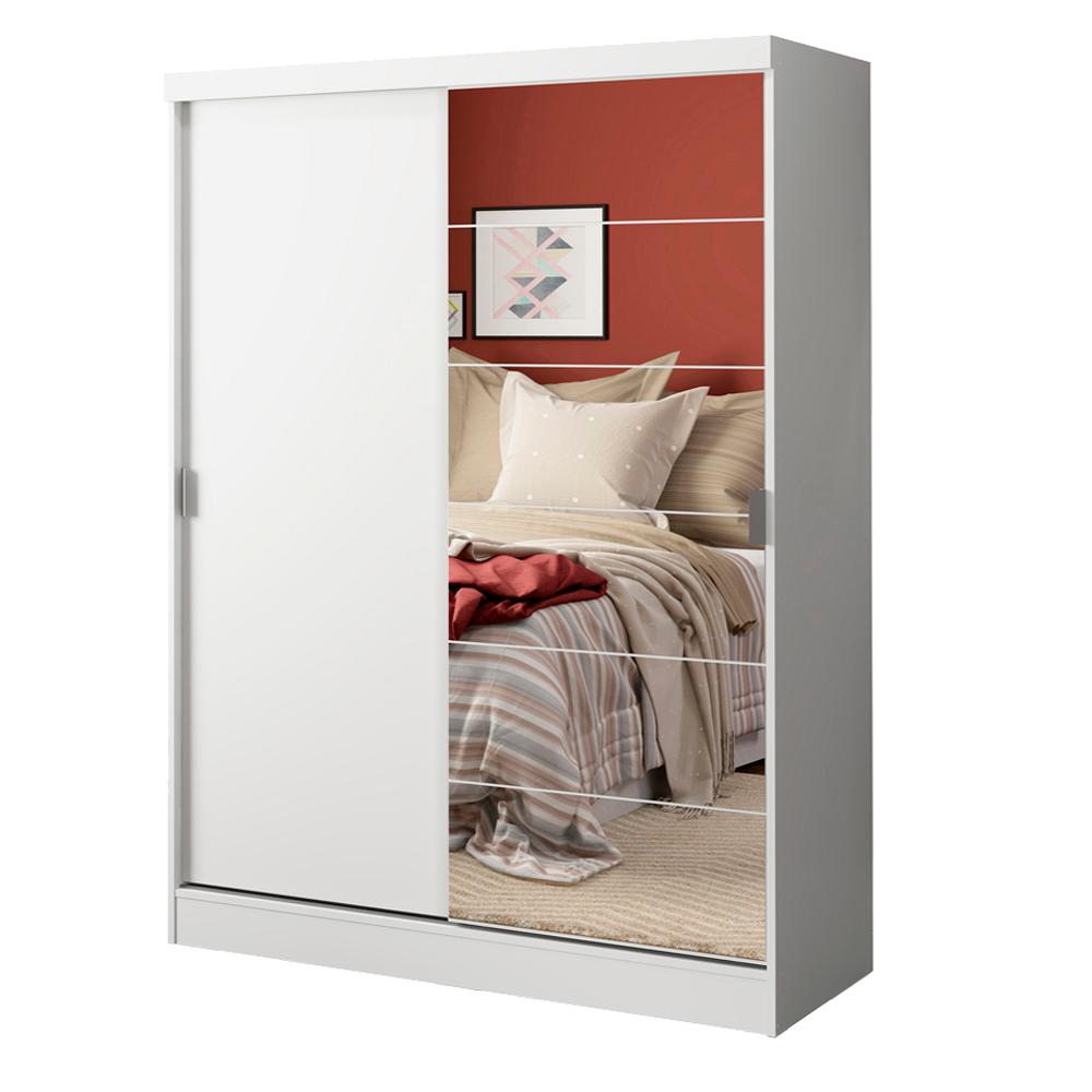 Quarto Completo com Guarda Roupa Luke e Cabeceira com 2 Mesas Laterais Madesa - Branco