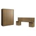 Quarto Completo com Guarda Roupa Luke e Cabeceira com 2 Mesas Laterais Madesa - Rustic