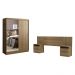 Quarto Completo com Guarda Roupa Luke e Cabeceira com 2 Mesas Laterais Madesa - Rustic