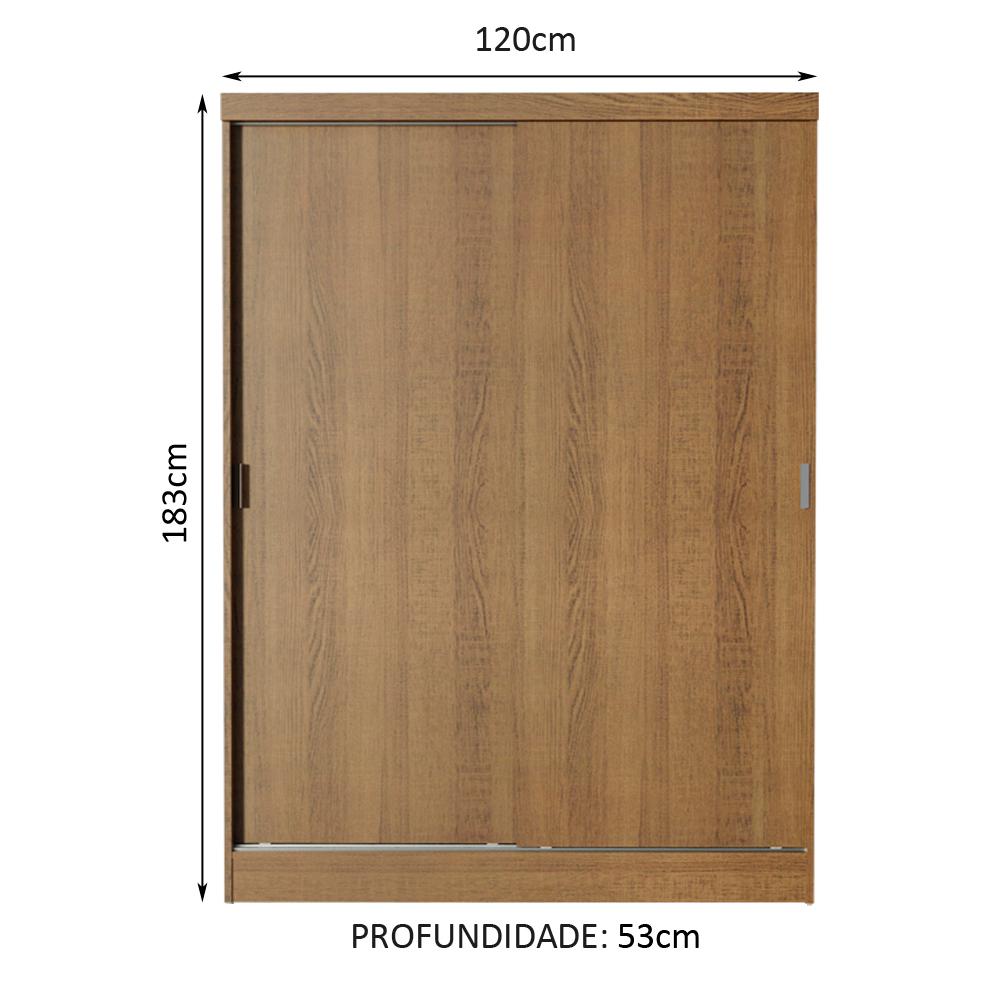 Quarto Completo com Guarda Roupa Luke e Cabeceira com 2 Mesas Laterais Madesa - Rustic