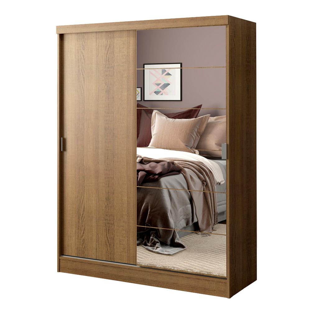 Quarto Completo com Guarda Roupa Luke e Cabeceira com 2 Mesas Laterais Madesa - Rustic