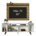 Rack Madesa Cancun com Pés e Painel para TV até 65 Polegadas - Branco/Rustic 095Z