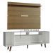 Rack Madesa Cancun com Pés e Painel para TV até 65 Polegadas - Branco/Rustic 095Z