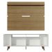 Rack Madesa Cancun com Pés e Painel para TV até 65 Polegadas - Branco/Rustic 095Z
