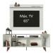 Rack Madesa Cancun com Pés e Painel para TV até 65 Polegadas - Branco/Rustic 9B9B