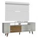 Rack Madesa Cancun com Pés e Painel para TV até 65 Polegadas - Branco/Rustic 9B9B