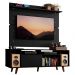 Rack Madesa Cancun com Pés e Painel para TV até 65 Polegadas - Preto/Preto 8ND8