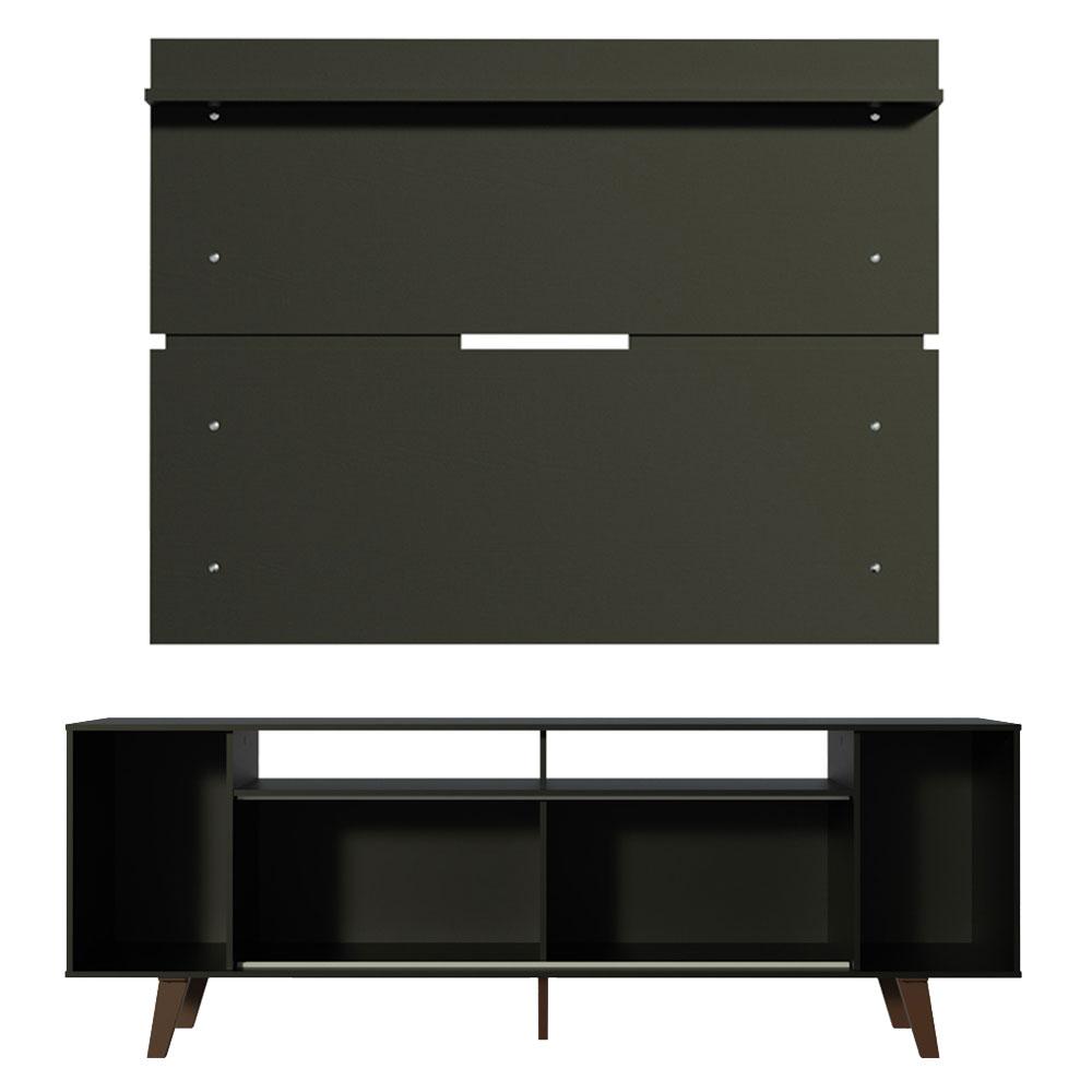 Rack Madesa Cancun com Pés e Painel para TV até 65 Polegadas - Preto/Preto 8ND8