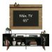 Rack Madesa Cancun com Pés e Painel para TV até 65 Polegadas - Preto/Rustic 8N5Z