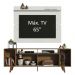 Rack Madesa Cancun com Pés e Painel para TV até 65 Polegadas - Rustic/Branco 5Z9B