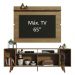 Rack Madesa Cancun com Pés e Painel para TV até 65 Polegadas - Rustic/Branco 6E5Z