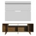 Rack Madesa Cancun com Pés e Painel para TV até 65 Polegadas - Rustic/Branco 6E9B