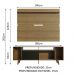 Rack Madesa Cancun com Pés e Painel para TV até 65 Polegadas - Rustic/Preto  7K5Z