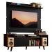 Rack Madesa Cancun com Pés e Painel para TV até 65 Polegadas - Rustic/Preto  7KD8