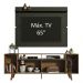 Rack Madesa Cancun com Pés e Painel para TV até 65 Polegadas - Rustic/Preto  7KD8