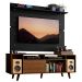 Rack Madesa Cancun com Pés e Painel para TV até 65 Polegadas - Rustic/Preto 5ZD8