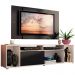 Rack Madesa Cancun e Painel para TV até 58 Polegadas - Branco/Preto 738N
