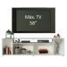 Rack Madesa Cancun e Painel para TV até 58 Polegadas - Branco/Preto 738N