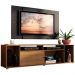 Rack Madesa Cancun e Painel para TV até 58 Polegadas - Rustic/Preto 5Z8N