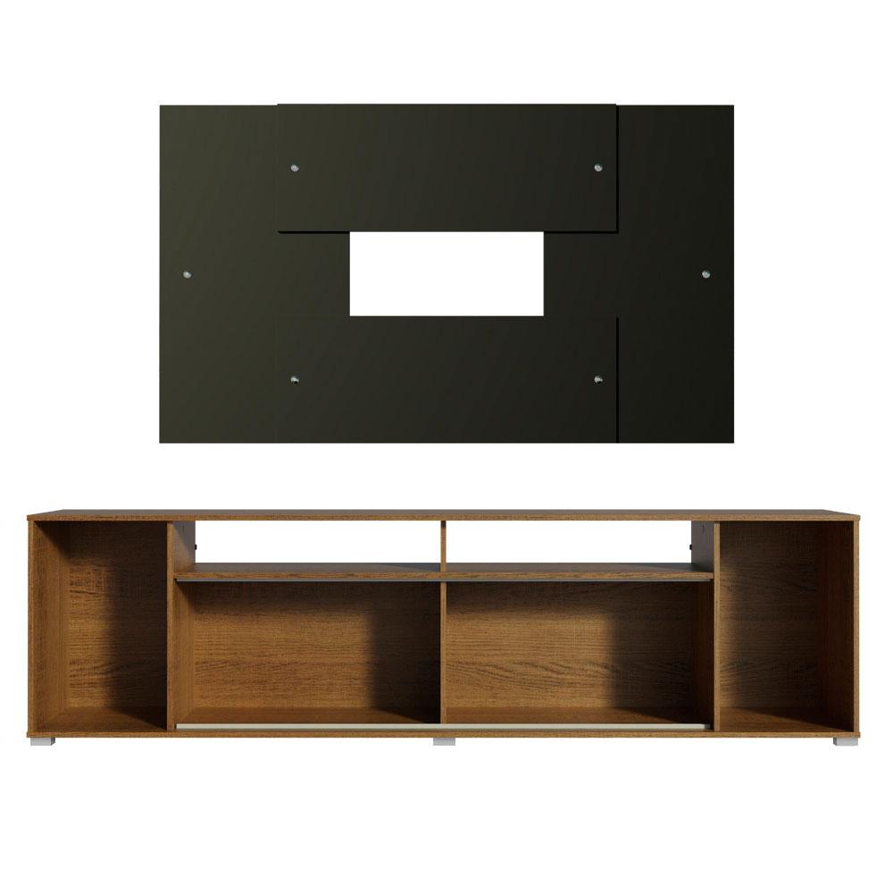 Rack Madesa Cancun e Painel para TV até 58 Polegadas - Rustic/Preto 5Z8N