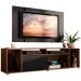 Rack Madesa Cancun e Painel para TV até 58 Polegadas - Rustic/Preto 7K8N