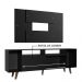 Rack Madesa Cancun e Painel para TV até 58 Polegadas com Pés - Preto 8ND8