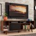 Rack Madesa Cancun e Painel para TV até 58 Polegadas com Pés - Preto/Rustic 7KD8