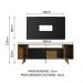 Rack Madesa Cancun e Painel para TV até 58 Polegadas com Pés - Preto/Rustic 7KD8