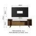 Rack Madesa Cancun e Painel para TV até 58 Polegadas com Pés - Rustic/Preto 5ZD8