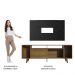 Rack Madesa Cancun e Painel para TV até 58 Polegadas com Pés - Rustic/Preto 5ZD8
