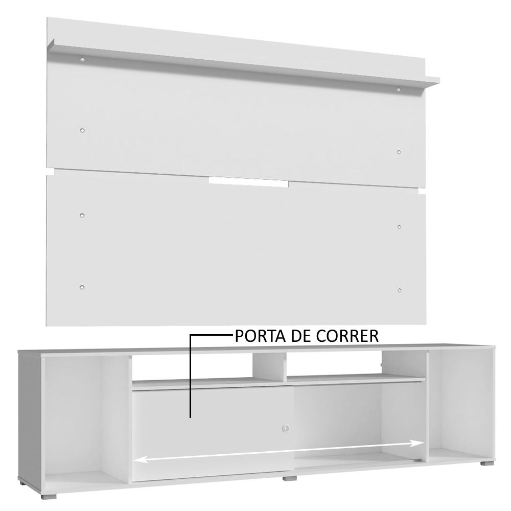 Rack Madesa Cancun e Painel para TV até 65 Polegadas - Branco