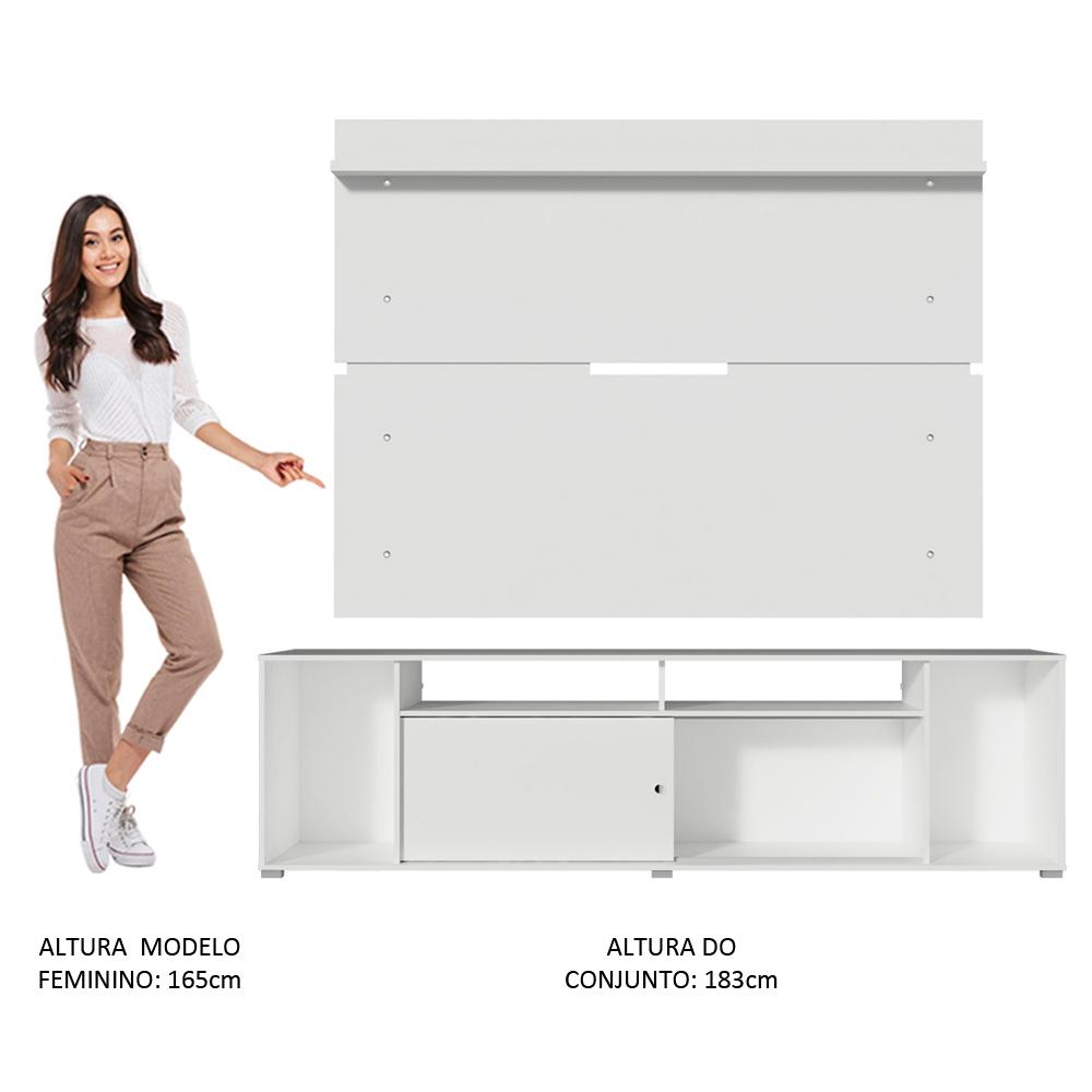 Rack Madesa Cancun e Painel para TV até 65 Polegadas - Branco